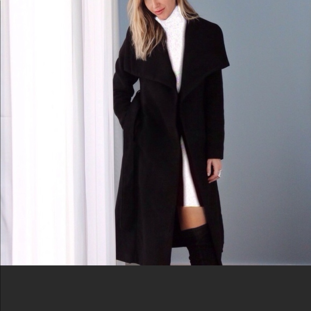 RePosh Brand New Long Black Wrap Trenchcoat